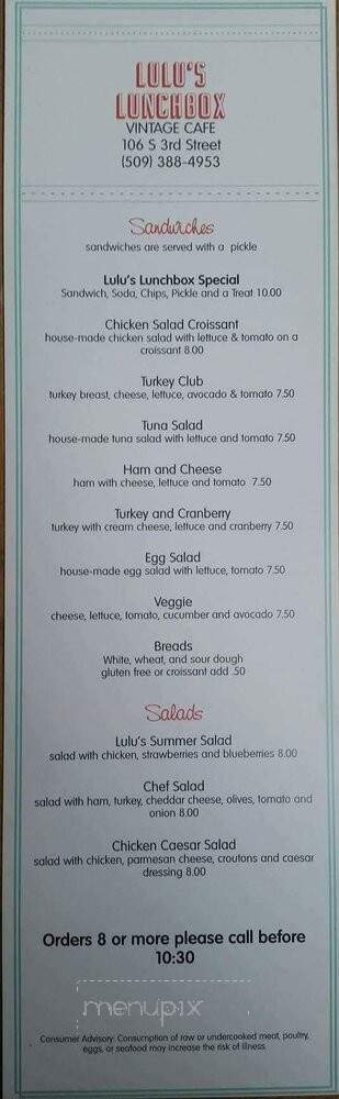 Lulu's Lunchbox - Yakima, WA menu_pic