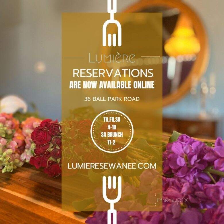 Lumiere Sewanee - Sewanee, TN menu_pic