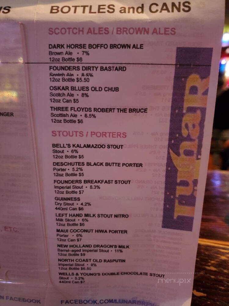 Lunar Brewing Company - Villa Park, IL menu_pic