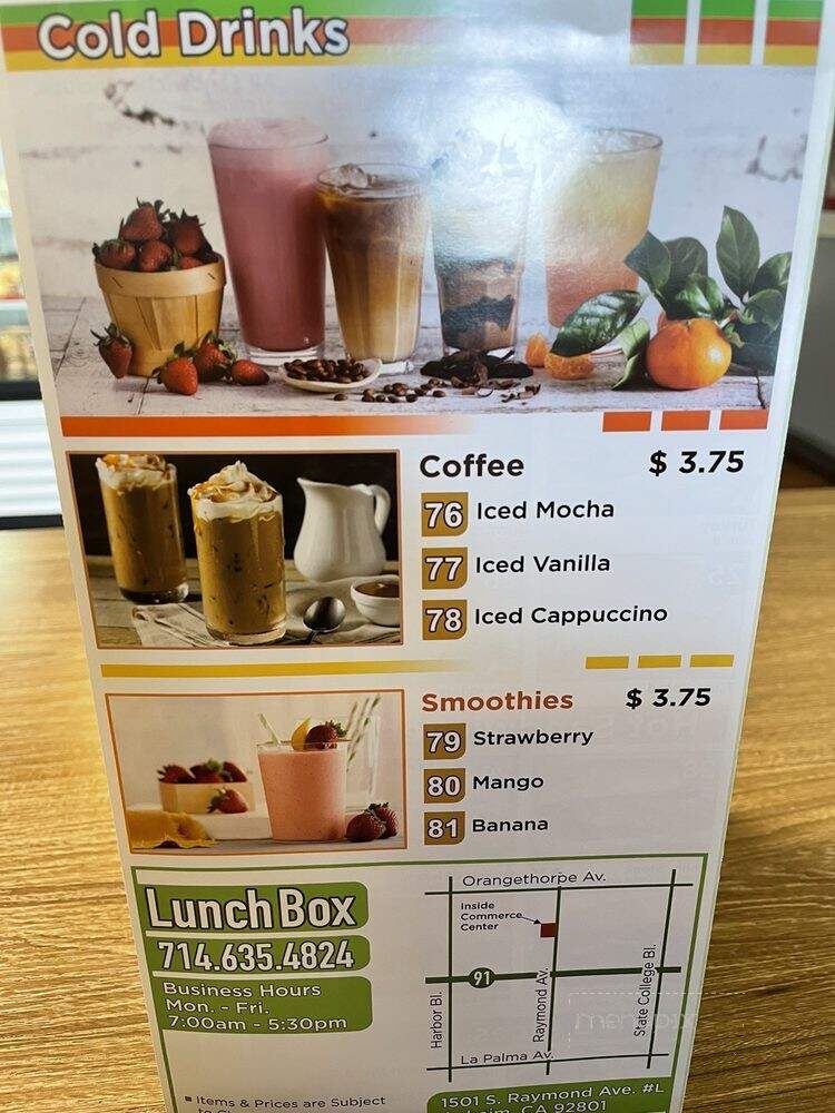 Lunch Box - Anaheim, CA menu_pic