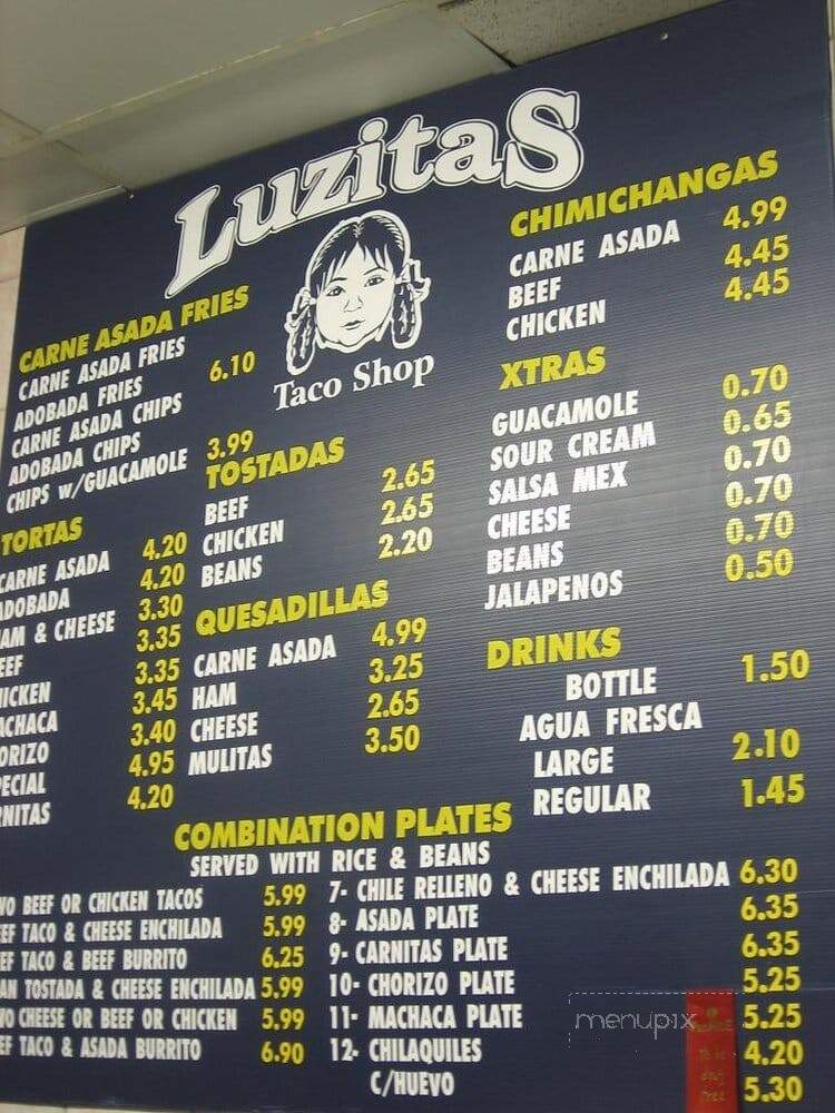 Luzita's - Chula Vista, CA menu_pic