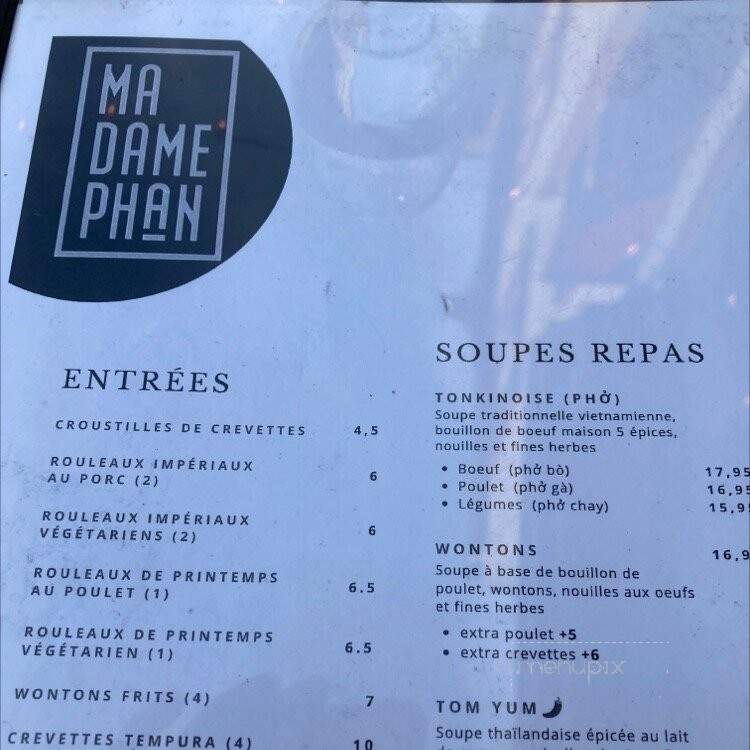 Madame Phan - Quebec, QC menu_pic