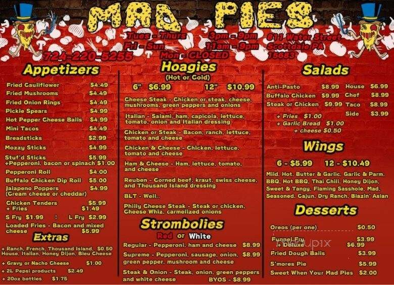 Mad Pies - Scottdale, PA menu_pic