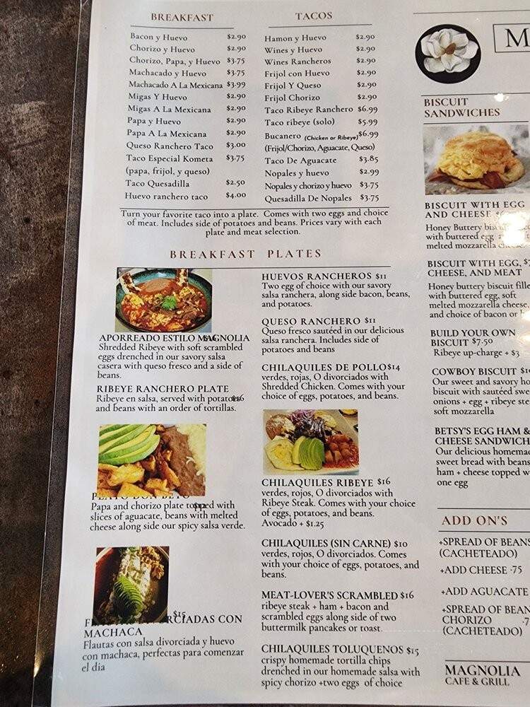 Magnolia Cafe & Grill - Laredo, TX menu_pic