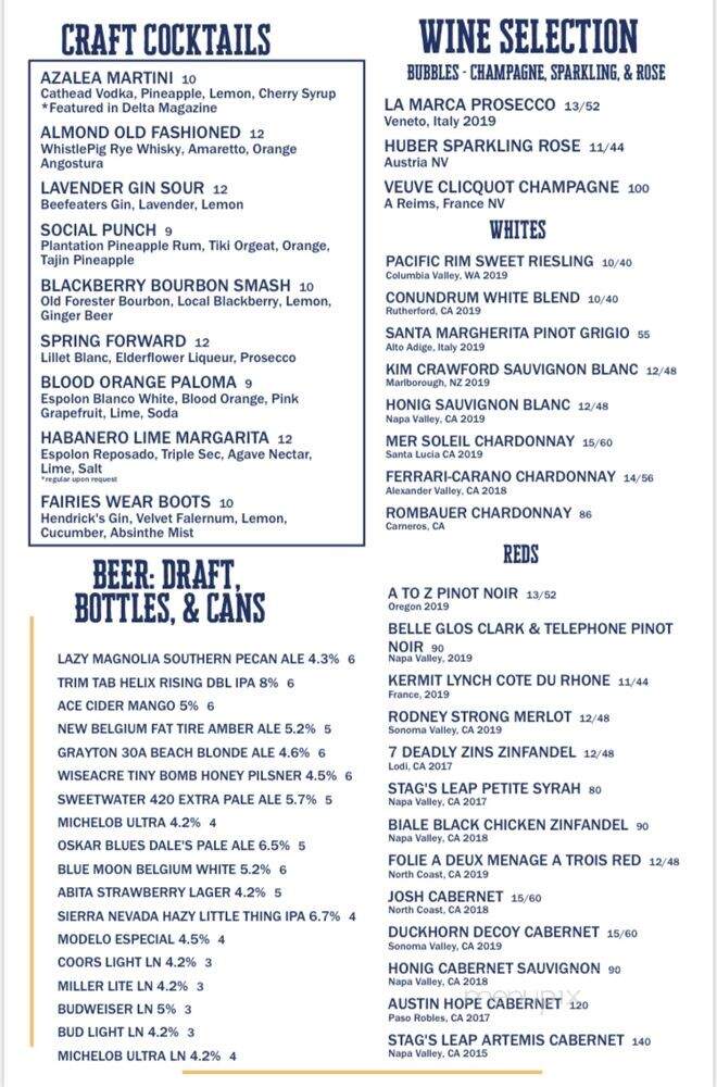 Magnolia Social - Starkville, MS menu_pic