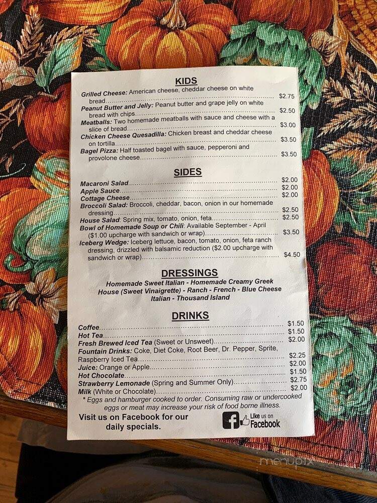 Eva's Simply D'Licious Country County Cafe - Claysville, PA menu_pic