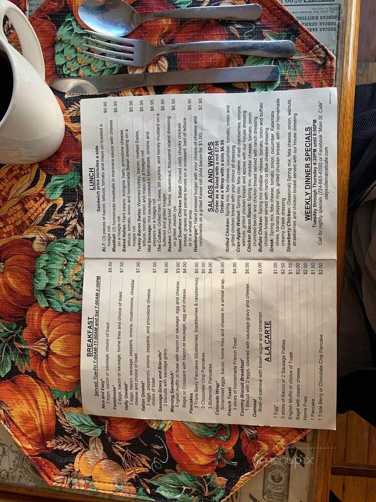 Eva's Simply D'Licious Country County Cafe - Claysville, PA menu_pic