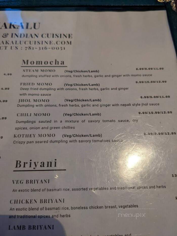 Makalu Nepali & Indian Cuisine - Arlington, MA menu_pic