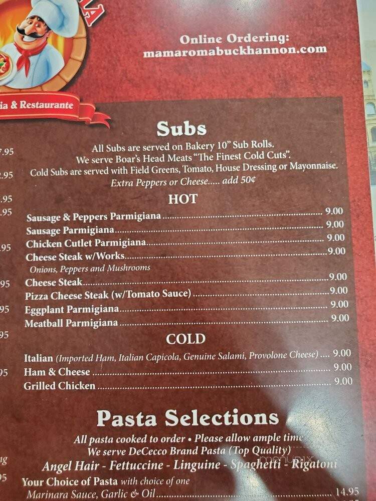 Mama Roma - Buckhannon, WV menu_pic