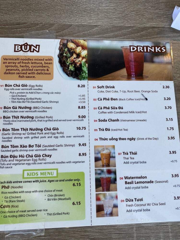 Mama Tieu's - Garden Grove, CA menu_pic
