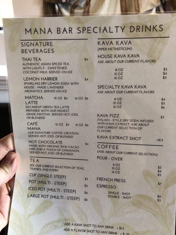 Mana Bar - Kansas City, MO menu_pic
