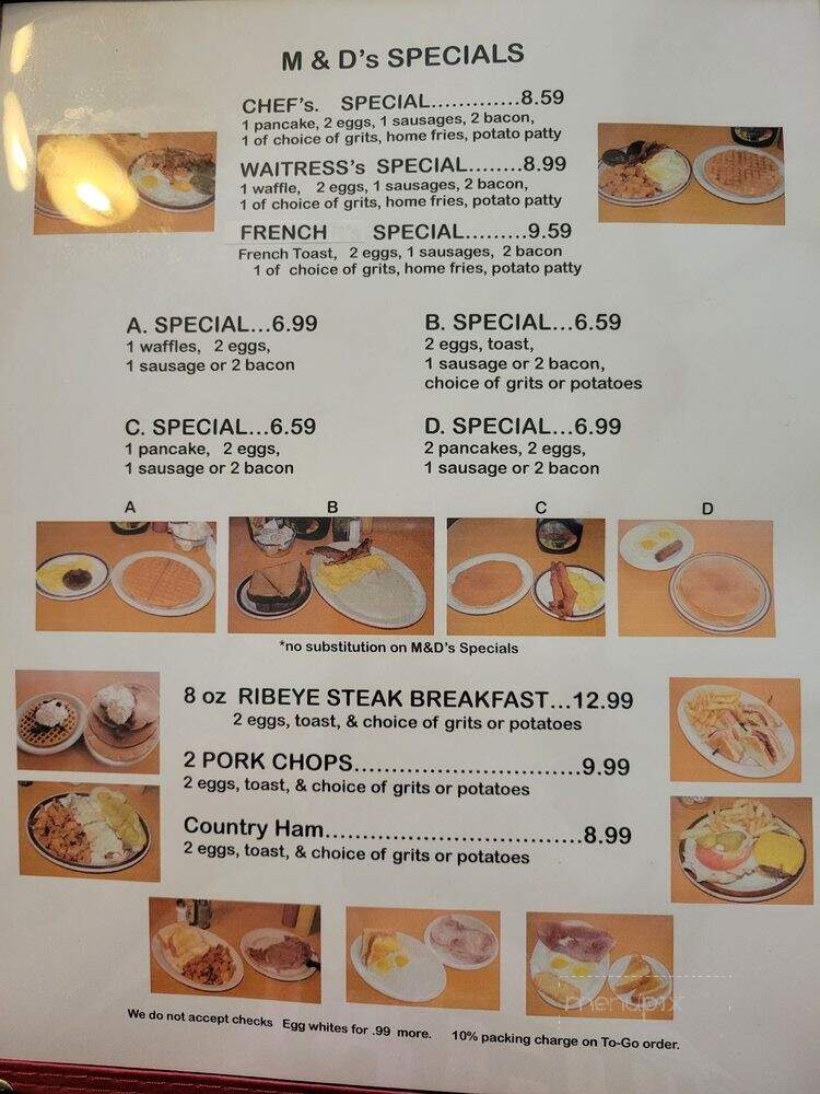 M & D's Pancakes - Fayetteville, NC menu_pic