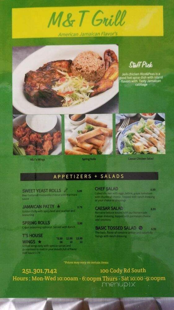 M&T American Jamaican Grill - Mobile, AL menu_pic