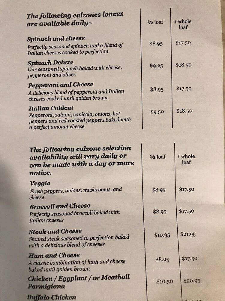 Mangiamo Grinders and Calzones - North Providence, RI menu_pic