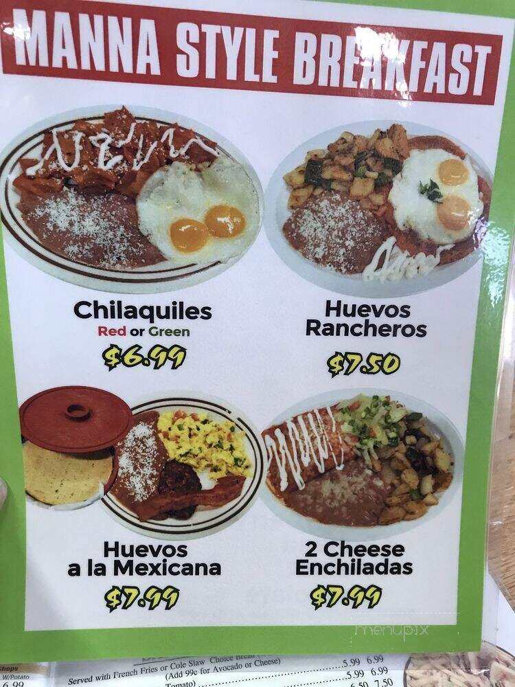Mann Restaurant - Chula Vista, CA menu_pic