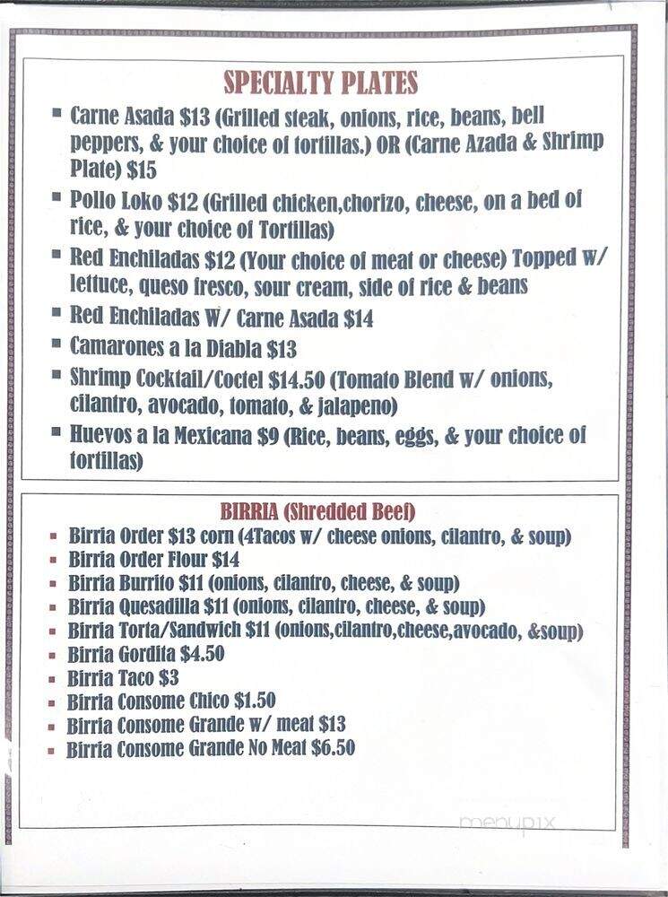 Marcos Authentic Mexican Food - Moultrie, GA menu_pic