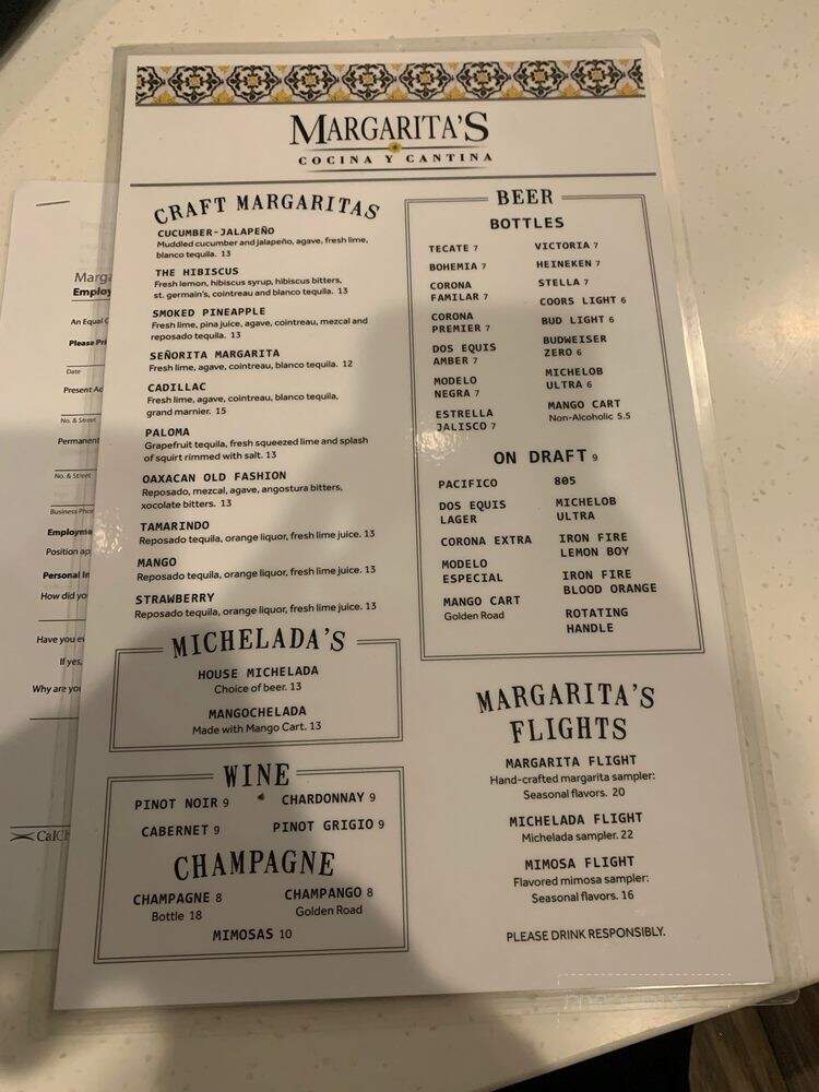 Margarita's Cocina y Cantina - Temecula, CA menu_pic