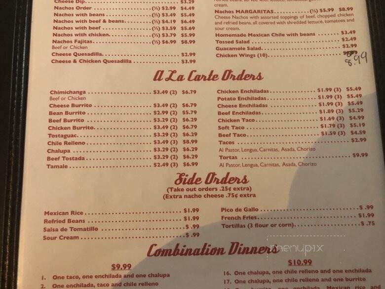 Margaritas Mexican Restaurant - Belleville, IL menu_pic
