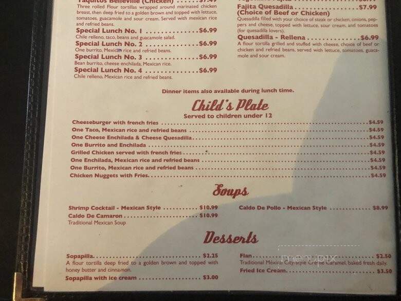 Margaritas Mexican Restaurant - Belleville, IL menu_pic