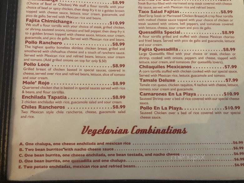 Margaritas Mexican Restaurant - Belleville, IL menu_pic