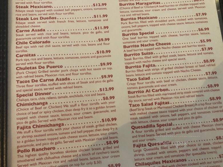 Margaritas Mexican Restaurant - Belleville, IL menu_pic
