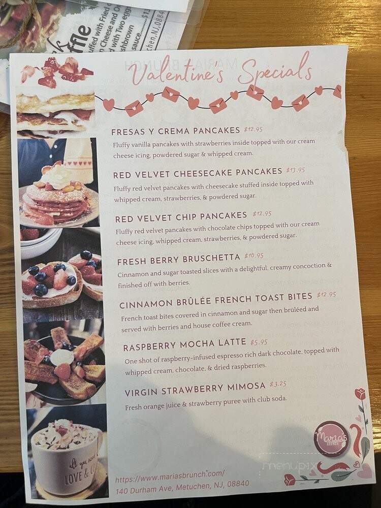 Maria's Brunch - Metuchen, NJ menu_pic