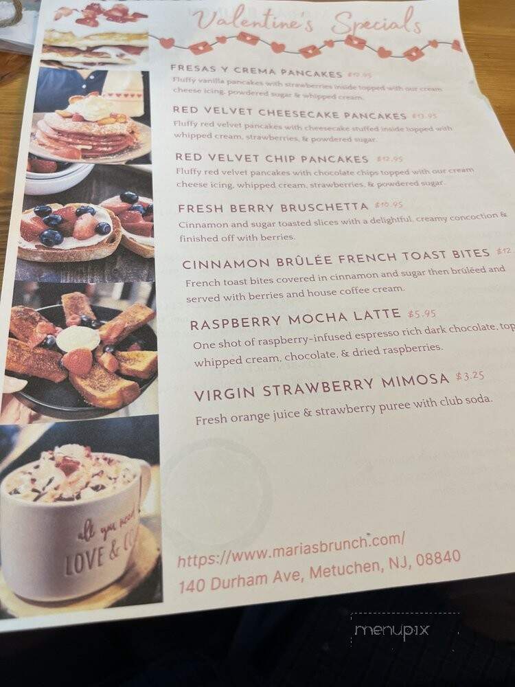 Maria's Brunch - Metuchen, NJ menu_pic