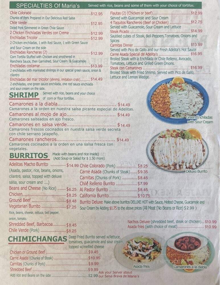 Maria's Mexican Restaurant - Barstow, CA menu_pic
