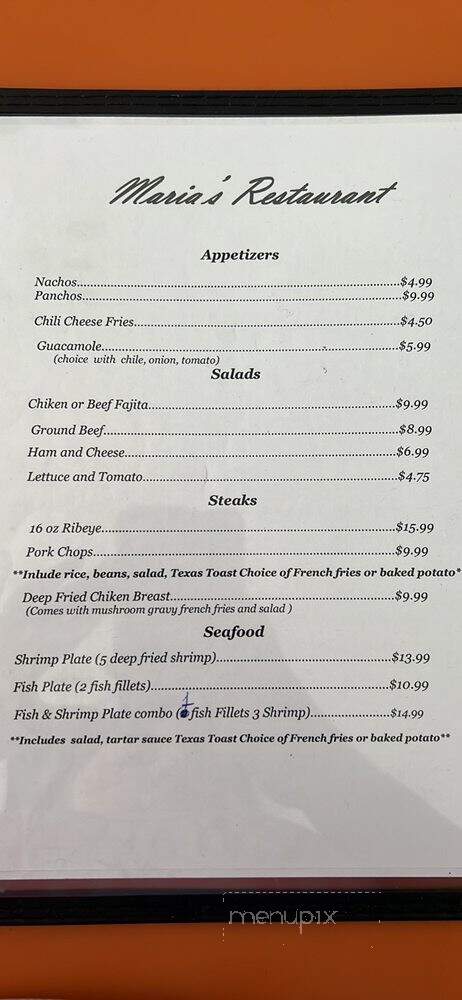 Mar Y Tiera Restaurant - Zapata, TX menu_pic