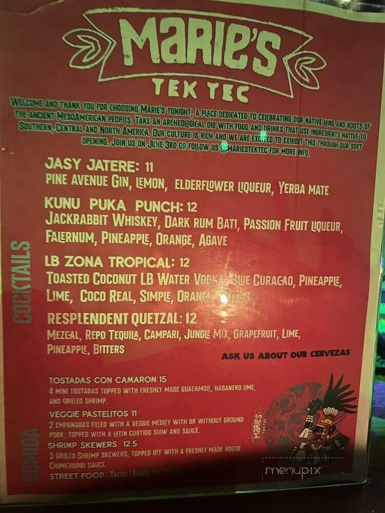 Marie's Tek Tec - Long Beach, CA menu_pic