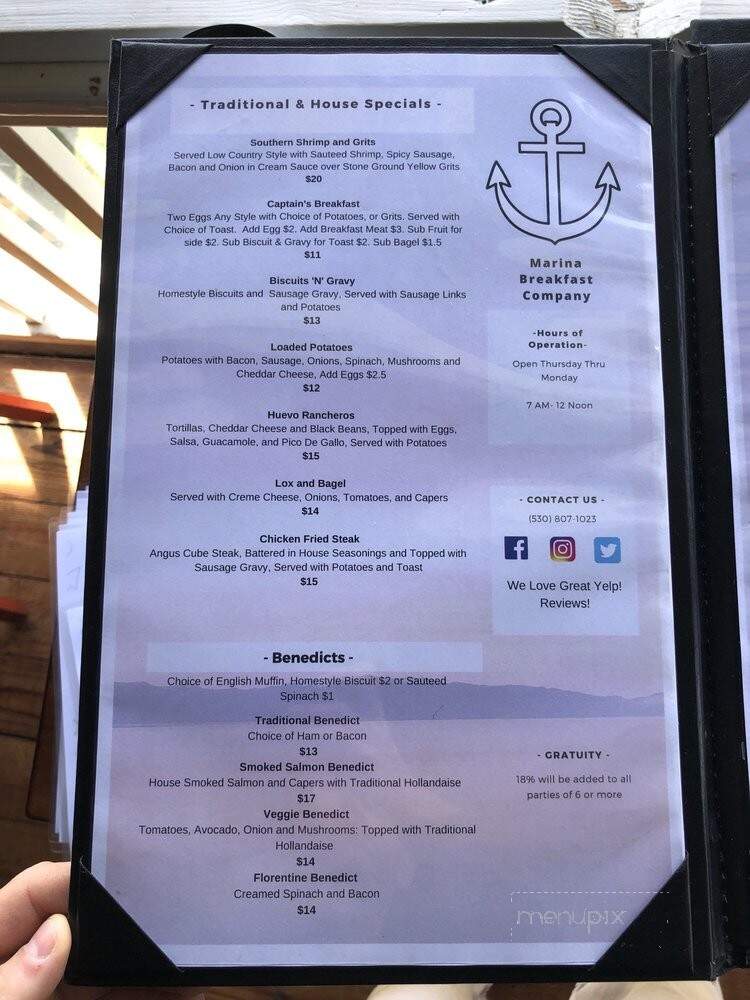 Marina Breakfast Company - Tahoe City, CA menu_pic