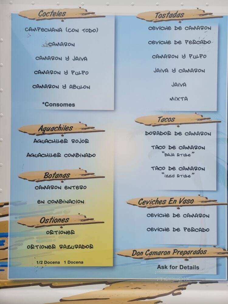 Mariscos Don Camaron - Los Angeles, CA menu_pic