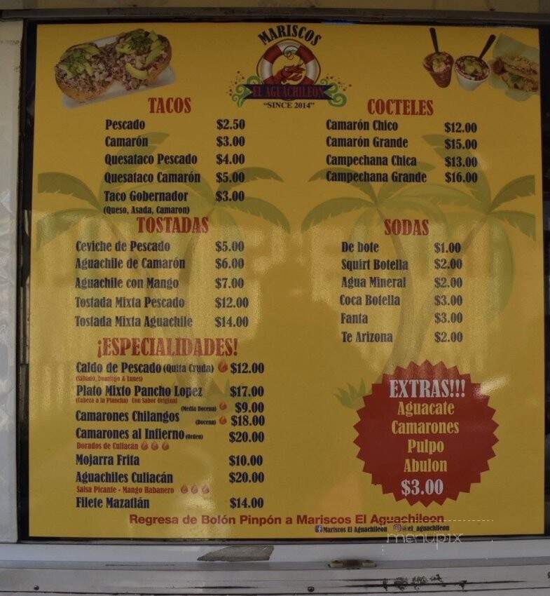 Mariscos El Aguachileon - Wilmington, CA menu_pic