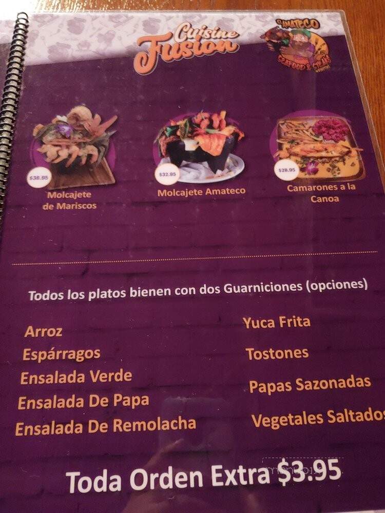 Mariscos el Amateco y Mas - Van Nuys, CA menu_pic