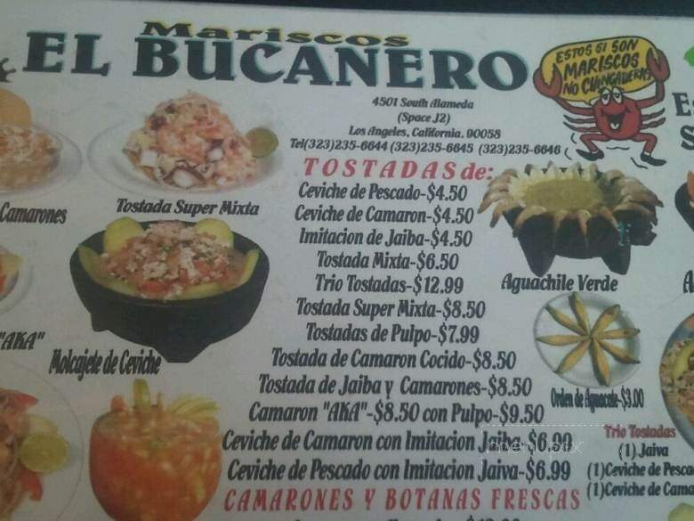 Mariscos El Bucanero - Vernon, CA menu_pic