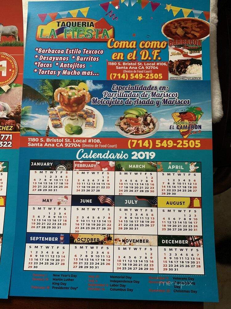 Mariscos El Camaron Loco - Santa Ana, CA menu_pic