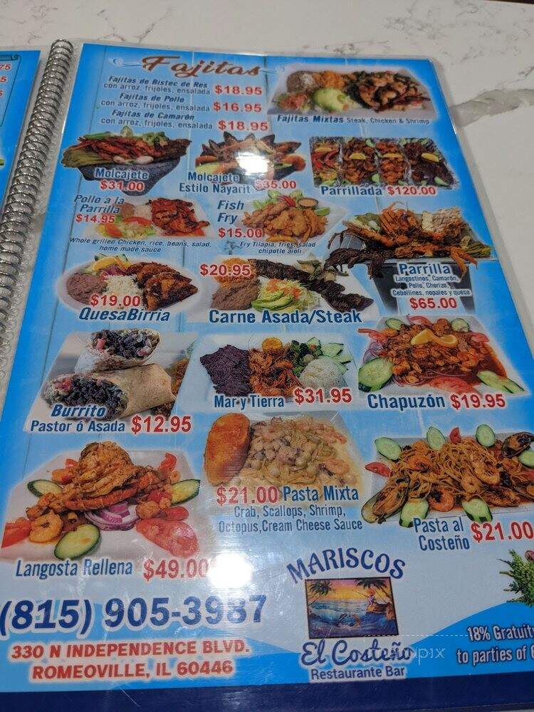 Mariscos el Costeno - Romeoville, IL menu_pic