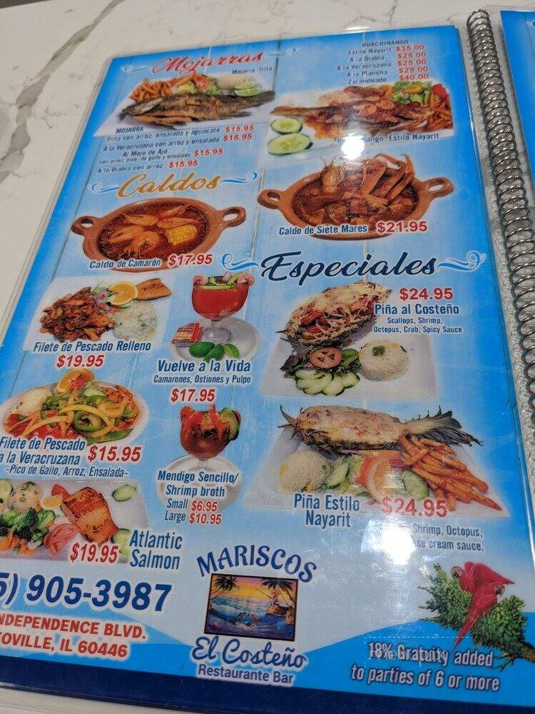 Mariscos el Costeno - Romeoville, IL menu_pic