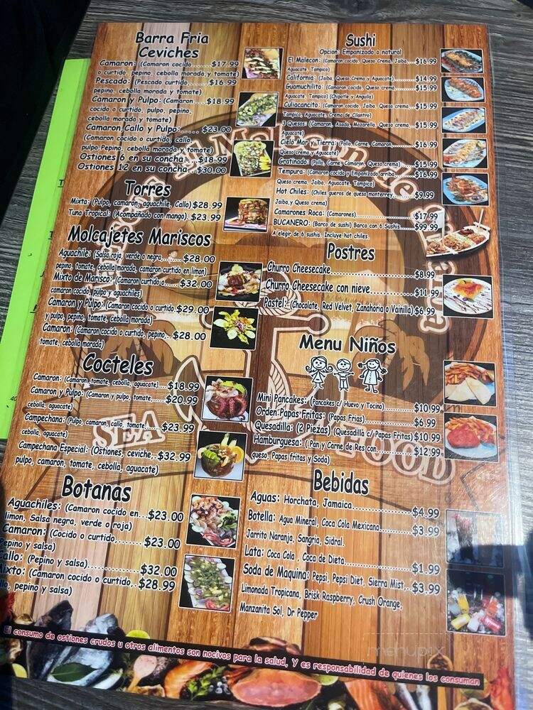 Mariscos El Malecon De Sinaloa - Riverside, CA menu_pic
