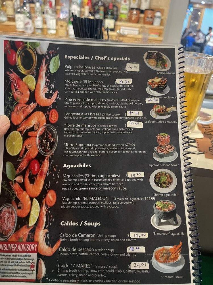 Mariscos El Malecon - North Richland Hills, TX menu_pic