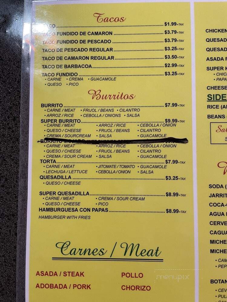 Mariscos El Malecon - Rancho Cordova, CA menu_pic