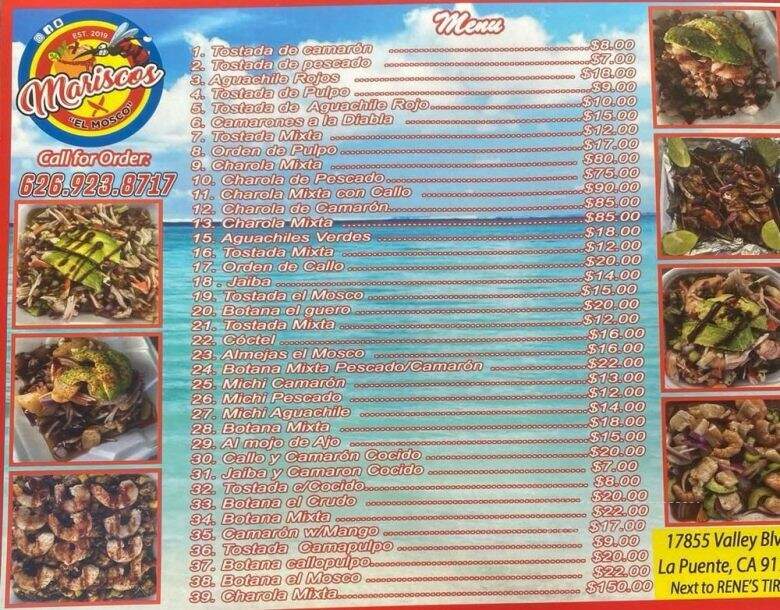 Mariscos El Mosco - La Puente, CA menu_pic