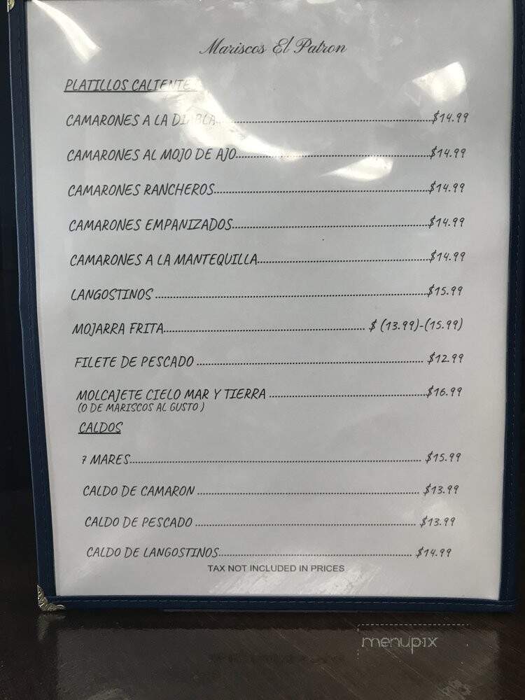 Mariscos El Patron - Huntington Park, CA menu_pic