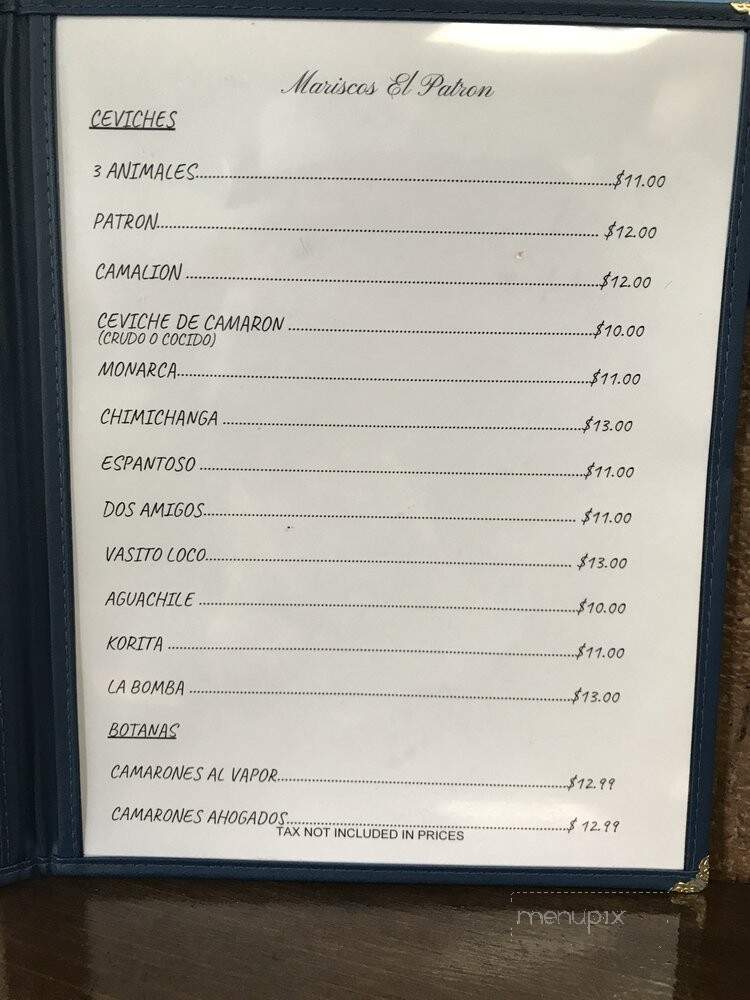 Mariscos El Patron - Huntington Park, CA menu_pic