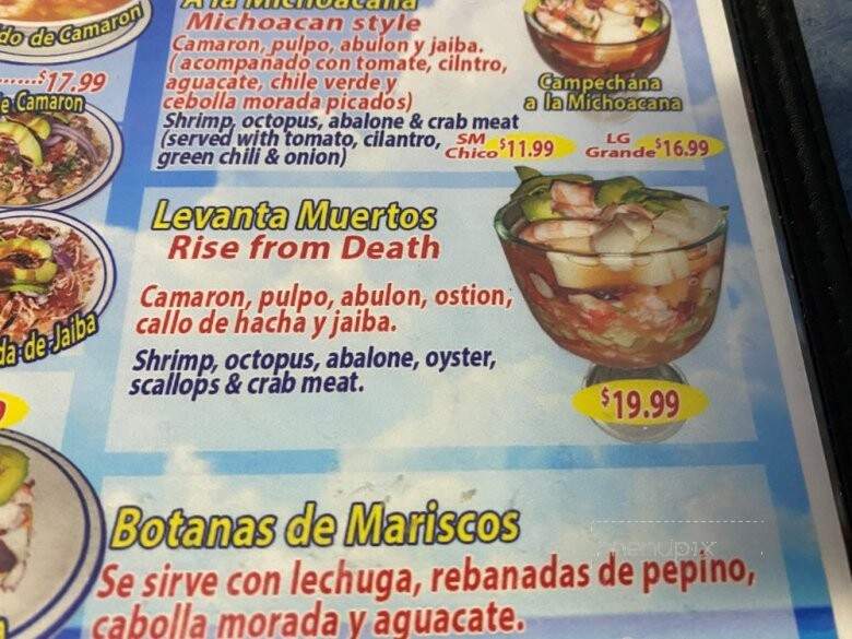 Mariscos Melgoza Restaurante - Moreno Valley, CA menu_pic