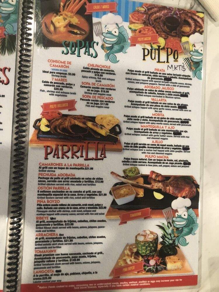 Mariscos Vallarta - Chattanooga, TN menu_pic