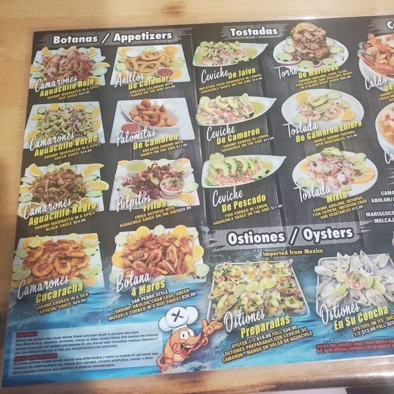 Mariscos Villa Del Mar - La Puente, CA menu_pic