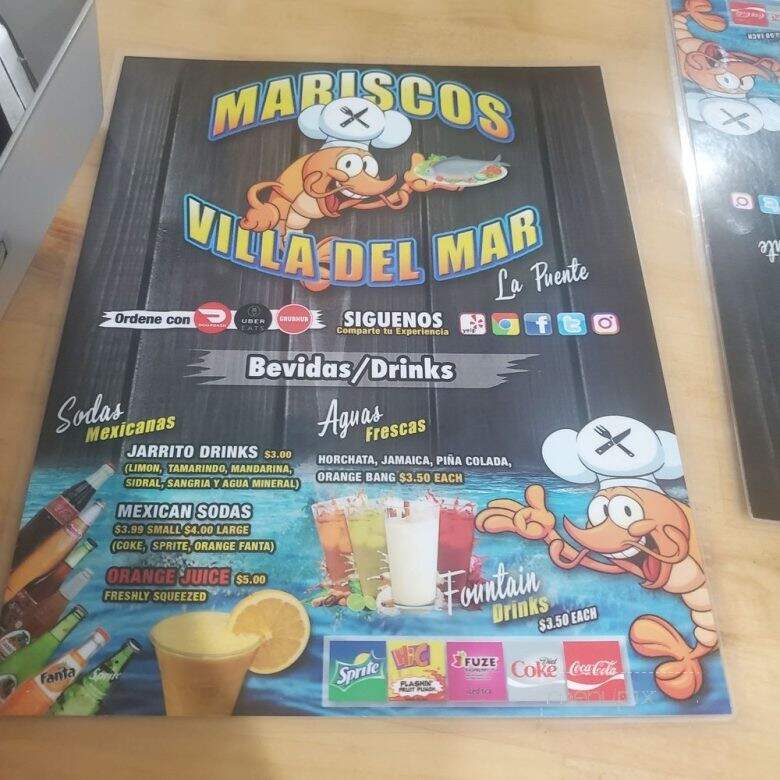 Mariscos Villa Del Mar - La Puente, CA menu_pic