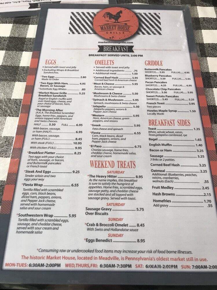 The Market Grille - Meadville, PA menu_pic