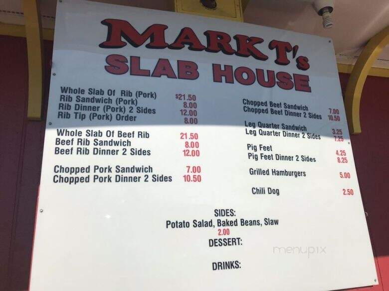Mark's Slab House - Louisville, KY menu_pic